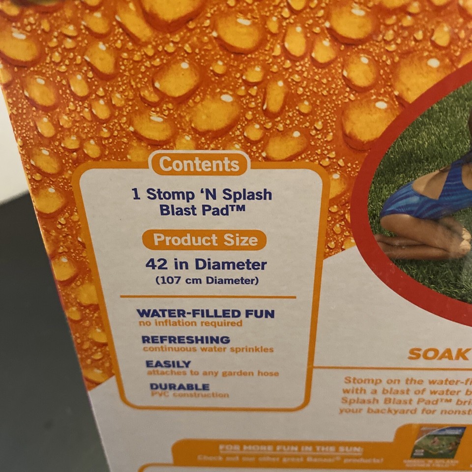 Banzai Stomp N Splash Blast Pad 42 Inch Water Game Outside Play Sealed