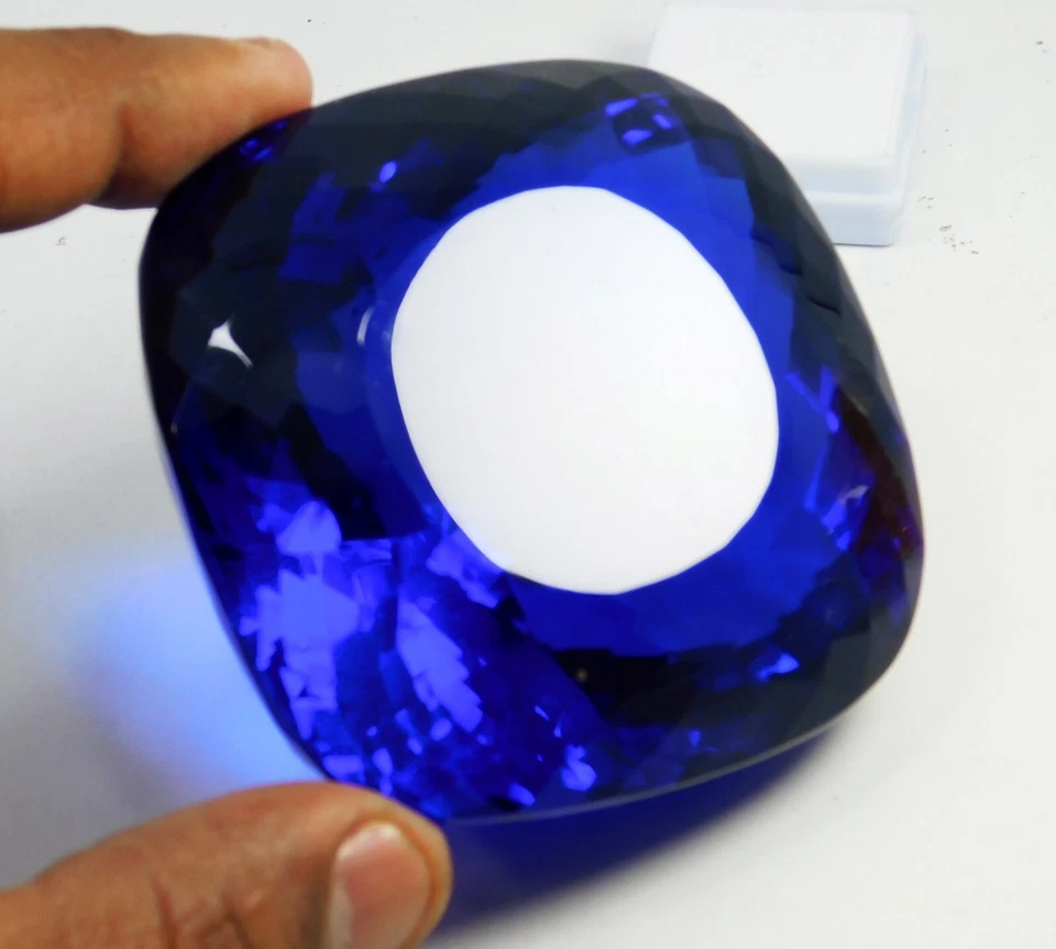 Piedra preciosa natural 1190,50 quilates alucinante AA+ corte radiante azul certificada Foto 4 de 4