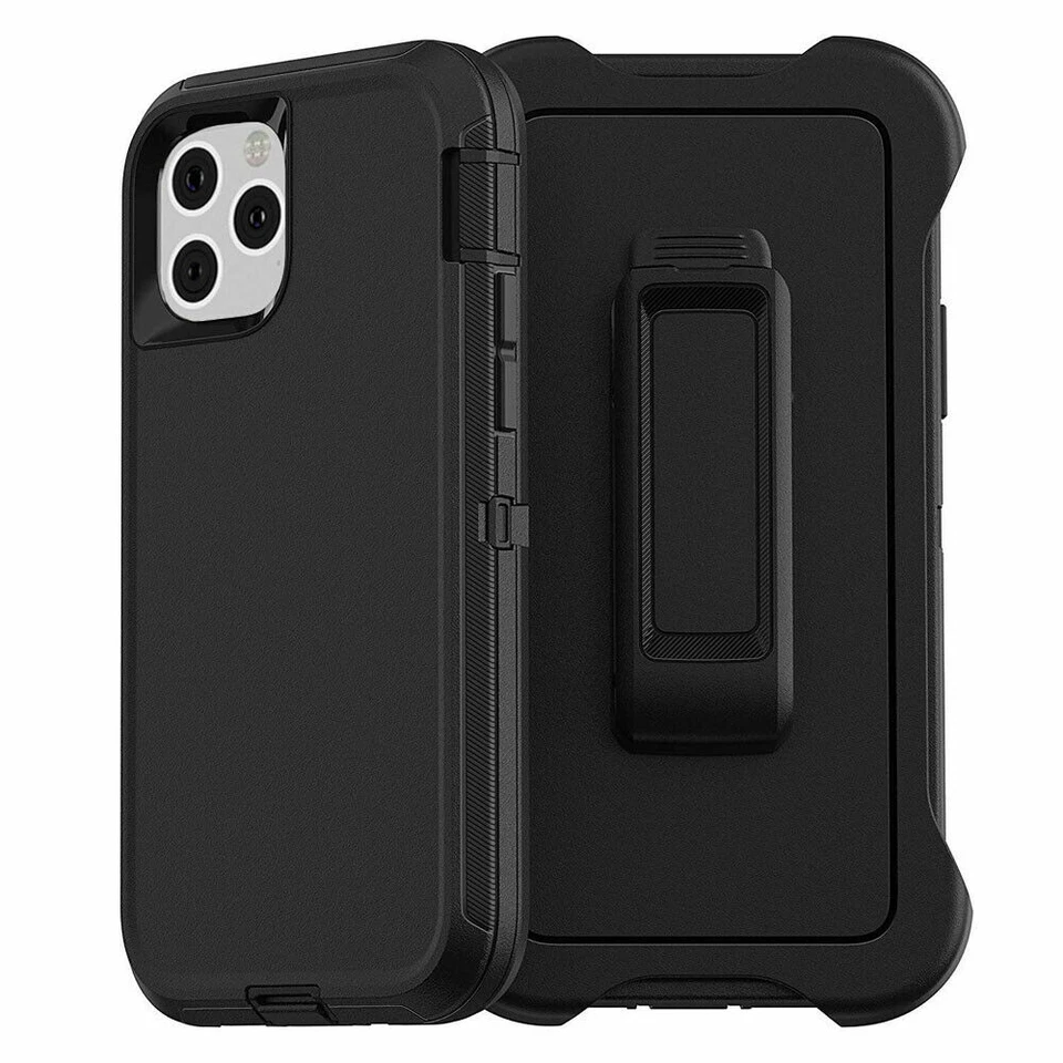 Defender Case Cover For Apple iPhone 11 (Belt Clip Holster Fits Otterbox) Black - Image 2 of 4