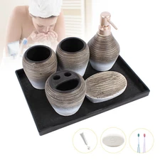 5PCS Bathroom Accessories Set Lotion Dispenser Holder Ceramic hotel bathroom