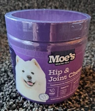 Moe's Dog Joint Health Supplement - Bone Health, Pain Relief, 90 Chews, Exp 2/24