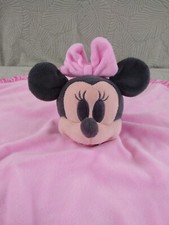Minnie Mouse Bow Lovey 15"x16" Pink w/ Satin Trim Security Blanket Disney Baby