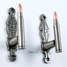 Sword Wall Hanger Set .30-06 Rifle Bullet Cartridge Design Bracket Display Mount