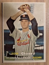 Tom Cheney 1957 Topps Rookie Card #359 VG/EX Condition - Free Shipping. rookie card picture