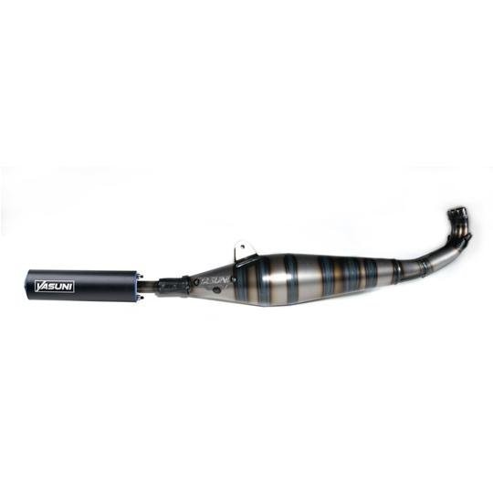 Ligne complète YASUNI Carbone Alu Noir pot échappement scooter 70cc