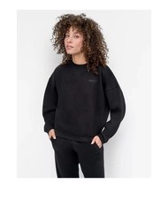 DKNY Sport Crewneck Fleece Logo Sweatshirt, Oversized Size Small