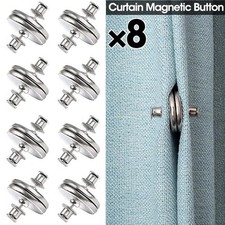Magnetic Curtain Clips Nail Free Button Buckle Room Window Screen Decor