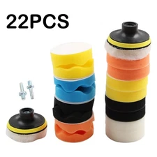22x 3" Car Buffing Pads Polishing Sponge Set Waxing Foam Polisher Kit for Drill