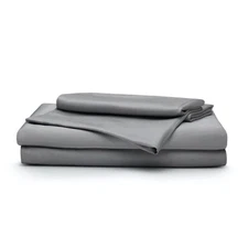Sleepgram 100% Pure Organic Bamboo Bed Sheet Set 4 Pieces (Twin XL, Grey)