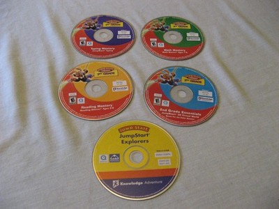 Jump Start Advanced 2nd Grade Lot Of 5 CD's Learning Home School Math Reading 
