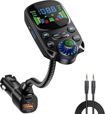 FM Transmitter Bluetooth 5.3 30W Dual USB Ladegerät QC3.0 PD3.0 Auto Radio