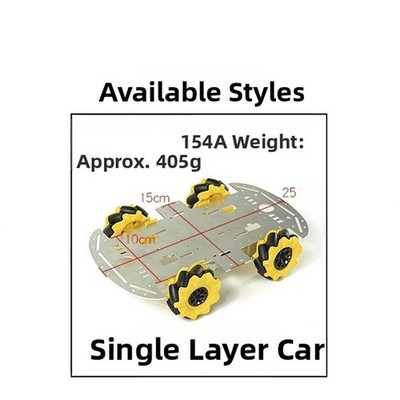 4WD Roboter Auto Chassis für Mecanum Rad Aluminiumlegierung Biegeplatte Kit