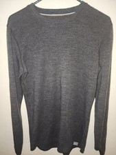 Meriwool Layers Shirt Men's Sz L Superfine Merino Wool Base Layer Top Gray