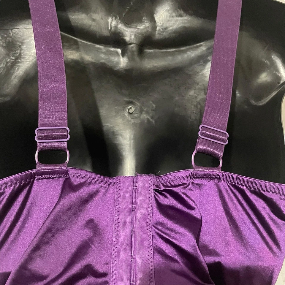 Sutiã Bebe Feminino Tamanho 38C Sutiã Push Up Longline Strass Alças Ajustáveis Roxo - Imagem 4 de 4