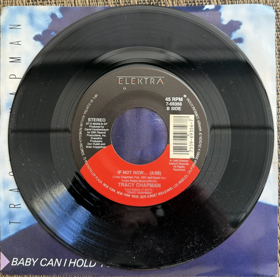 Tracy Chapman - Baby Can I Hold You / If Not Now  - Elektra 7-69356 - M PS Foto 4 de 4