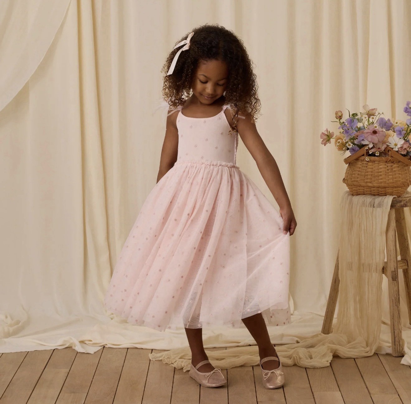 Noralee Poppy Dress Blush Size 2T Girls Pink Floral