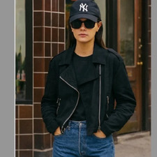 ACNE STUDIOS Hopi Biker Cropped Denim Jacket ...