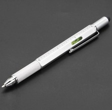 Multi-function Tool Pen Screwdriver Level Meter Scale Pen 6-in-1 Metal Ballpoint