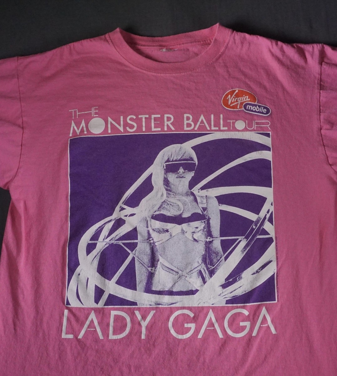 LADY GAGA MONSTER BALL TOUR Tシャツ 2010 Lady Gaga Shirt Mens Large Pink The Monster Ball Tour Band