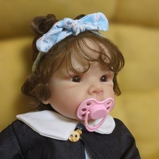 Realistic Baby Doll With Curly Hair And Outfit