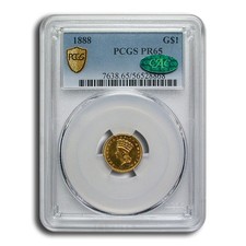 1888 $1 Indian Head Gold PR-65 PCGS CAC