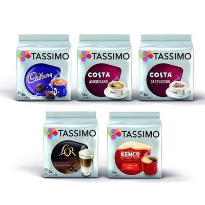 Tassimo Coffee Selection - Costa Cappuccino/Americano/Cadbury Hot...