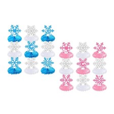 9x Snowflake Honeycomb Centerpieces Snowflake Theme for Dining Room Holiday