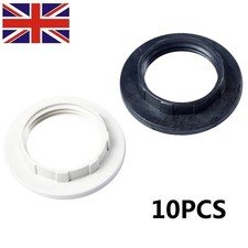 10x Black or White Lampshade Collar Ring Adaptor E14 Replacement Lamp Light