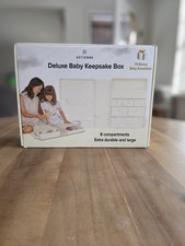 Estienne Large Light Yellow Modern Baby Keepsake Box - Memory Box for Baby