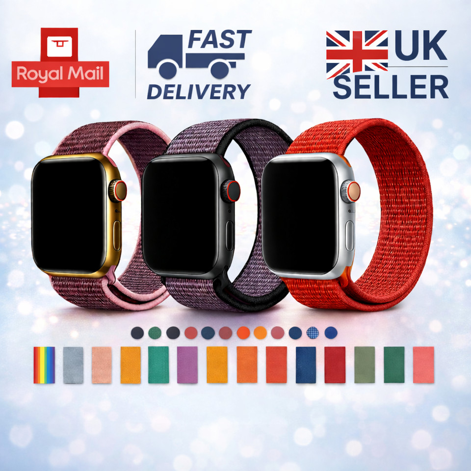 Nylon Sport Strap Compatible With Apple Watch Series 11 10 9 8 7 6 5 SE  38-49mm