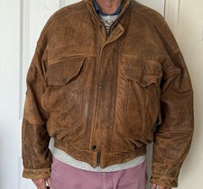 Men's Jacket Real Leather, Brown/Tan, Size Large