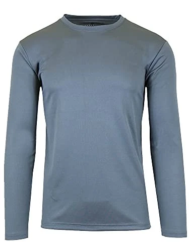 GALAXY BY HARVICE MEN'S LONG SLEEVE MOISTURE-WICKING TEE SIZE: MEN M - CHARCOAL