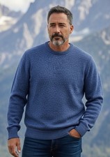 Vintage Eddie Bauer Wool Sweater Mens XL Tall Blue Made in USA Crewneck Kint