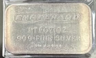 1 Troy Ounce .999 Silver Engelhard Bar With Pebble Back -Serial Number #PD 72421