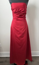 Cache Strapless Evening Formal A-Line Slip Dress Vintage 90s Red Size 2