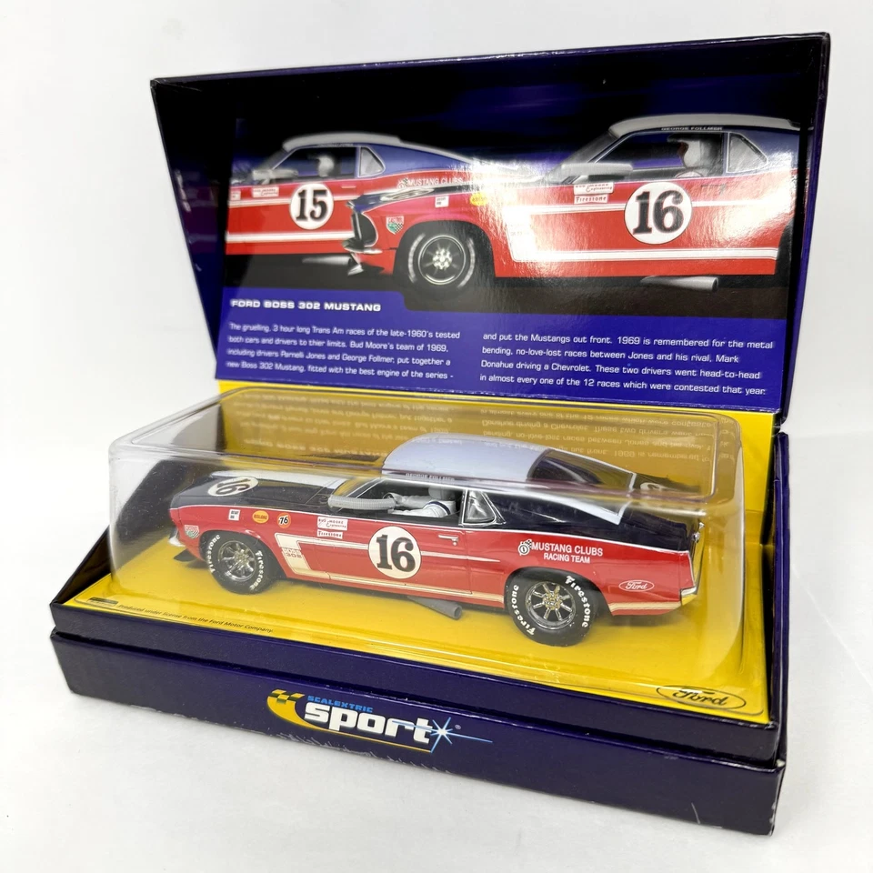 Scalextric C2402 Ford Mustang 1969 Red Diecast 1/32 Slot Car Limited Edition - Image 2 of 4