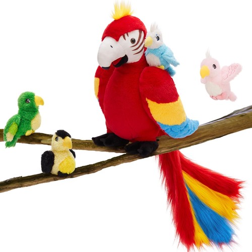 Macaw Parrot Stuffed Animals with Babies, 18'' Mommy Stuffed Parrot Plush wit... - Bild 1 von 9