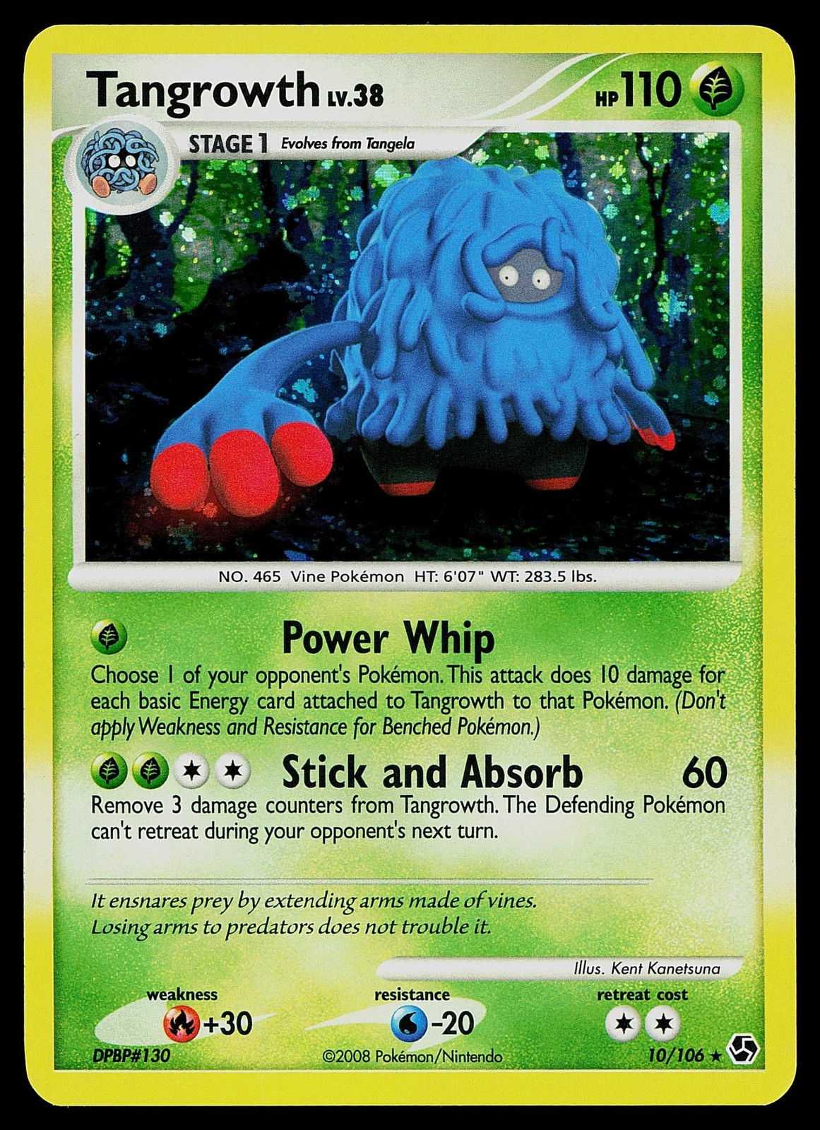 Pokemon Card - Tangrowth Great Encounters 10/106 Holo Rare