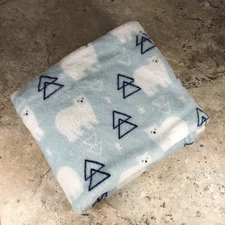 PARENT'S CHOICE SOFT BLUE WHITE POLAR BEARS BABY BLANKET