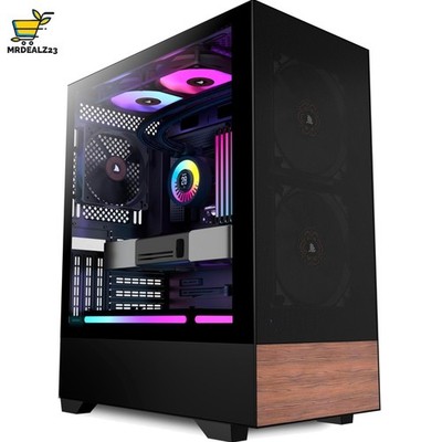 ATX Tower Gaming Gehäuse mit 3 vorinstallierten Lüftern und Temperglas-Panel