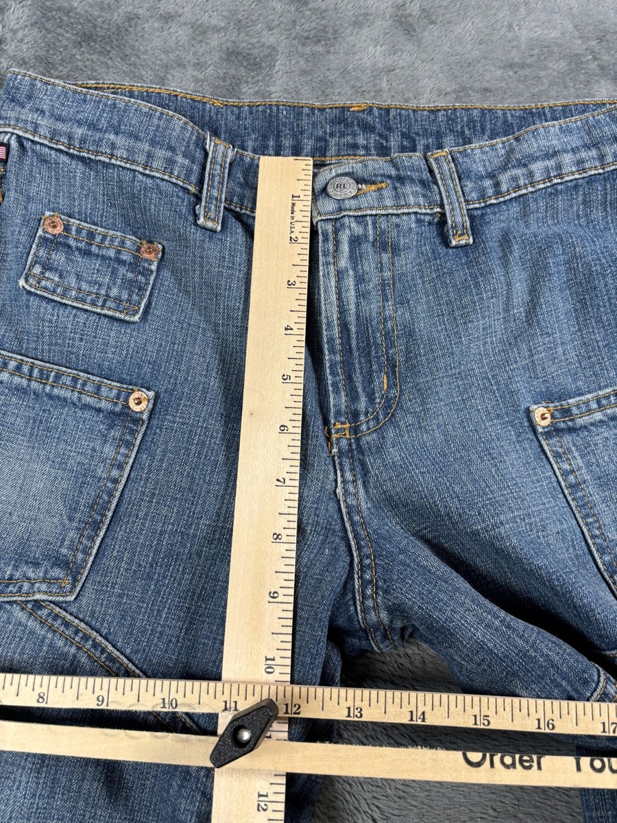 Vintage Polo Ralph Lauren Jeans Mens 36x32 Blue Patched Pocket Y2K
