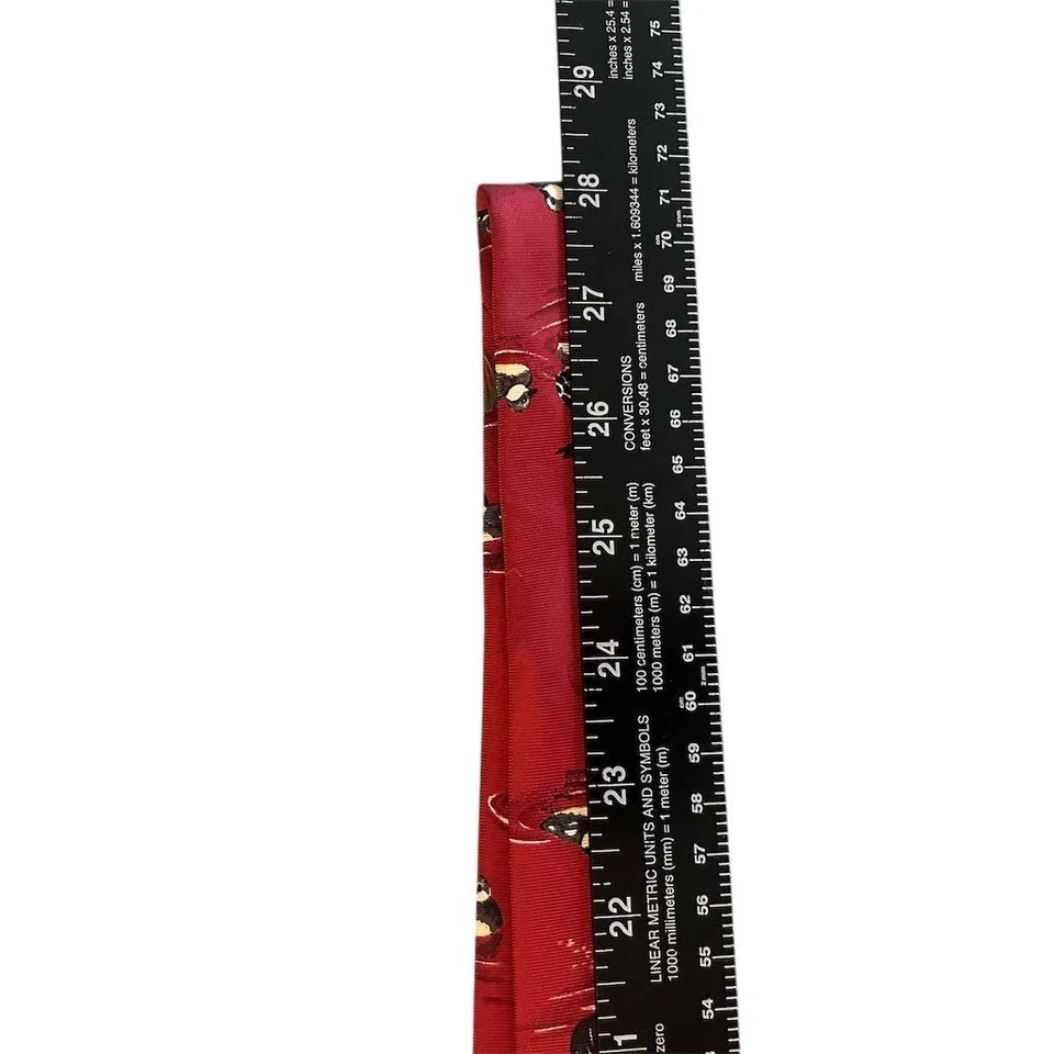 Vtg Ducks Unlimited Men's Silk Tie Dark Red Mallard Duck Design - Image 2 of 4