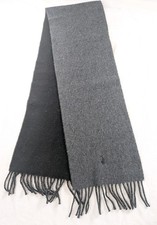 POLO Ralph Lauren Made in Italy Wool Cashmere Blend Reversible Scarf Grey Black