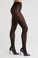 Nordstrom Women’s Vertical Pattern Mesh Tights In Black Size S/M New