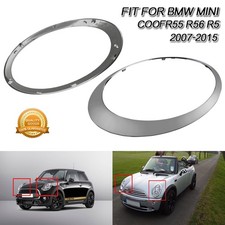 2x für Mini Cooper R55 R56 R57 R58 R59 07-15 Silber-Grau Scheinwerfer-Zierringe