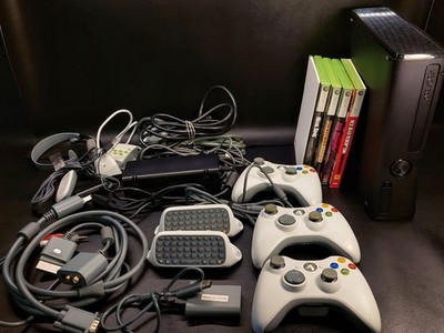Microsoft Xbox 360 S Slim Model 1439 320GB Console Bundle w/ Controllers & Games