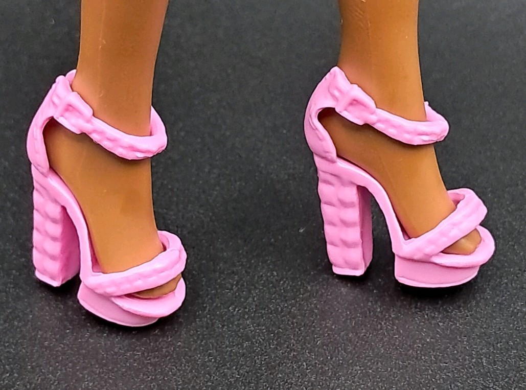 Barbie Fashion Doll Clothes Deluxe Style # 4 Pink Shoes/Heels. Fab! NEW!!