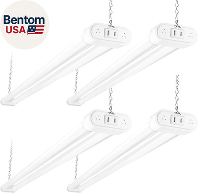 Linkable LED Shop Light 4FT 44W (300W Equivalent), 4600Lm 5000K Daylight, Plug-I