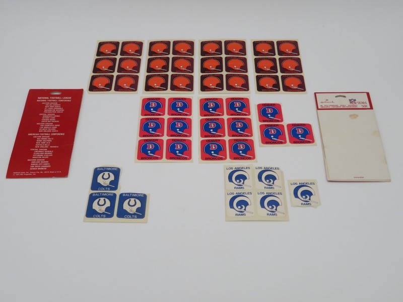 (47) Vintage NFL 1971 Hallmark Stickers / Seals Approx. 1.5 in. Four diff teams