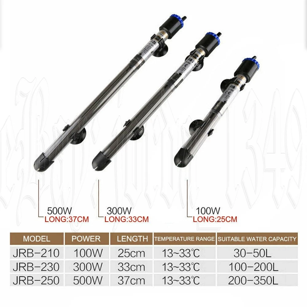 100W-500W Aquarium Submersible Heater Fish Tank Auto Water Thermostat AU Stock